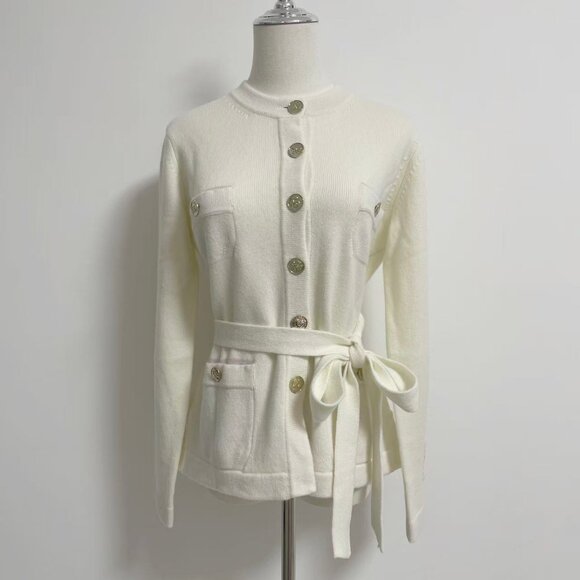 Chanel White Knit Cardigan - Picture 1 of 14